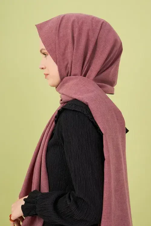 Taşlanmış Pamuk Şal - Yaban Mersini - MADAME POLO