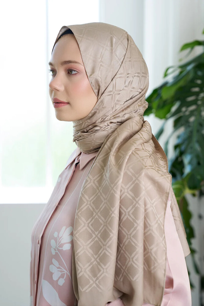 Timeless Koleksiyonu Kare Desen - Bej - 3