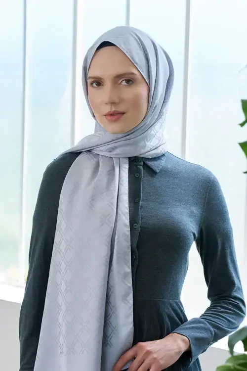 Timeless Koleksiyonu Kare Desen - Gümüş 