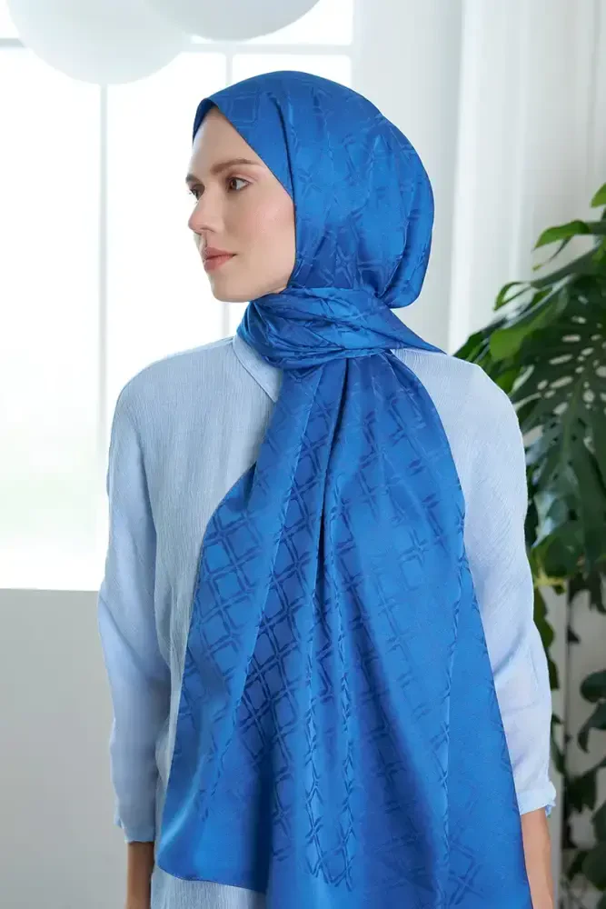 Timeless Koleksiyonu Kare Desen - İndigo - 4