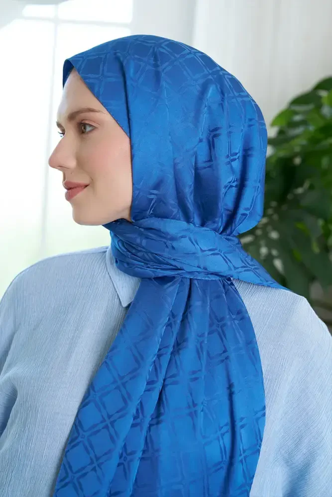 Timeless Koleksiyonu Kare Desen - İndigo - 5