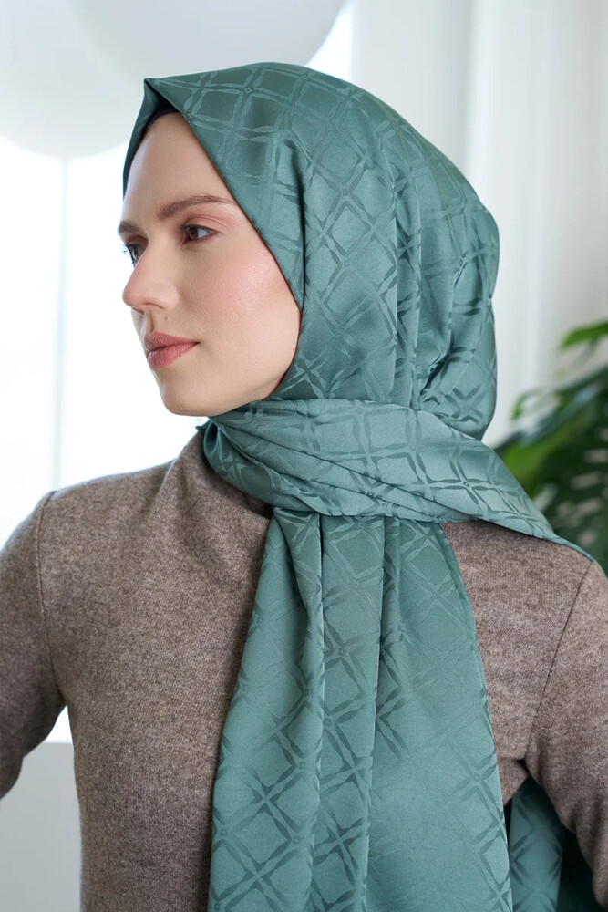 Timeless Koleksiyonu Kare Desen - Mint - MADAME POLO