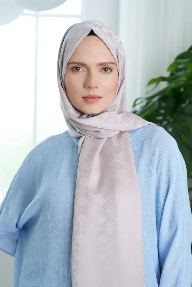 Timeless Koleksiyonu Kare Desen - Vizon - MADAME POLO