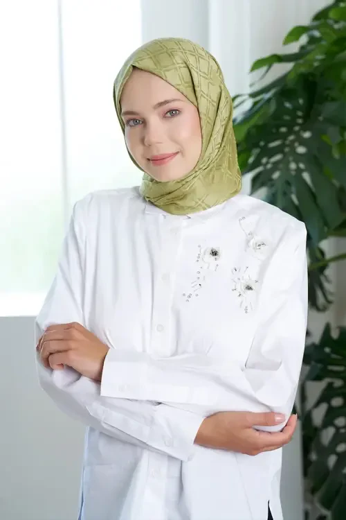 Timeless Koleksiyonu Kare Desen - Yağ Yeşili 