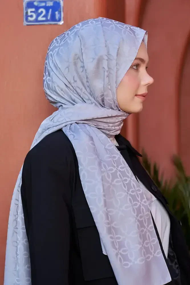 Timeless Koleksiyonu Yonca Desen - Gümüş - MADAME POLO