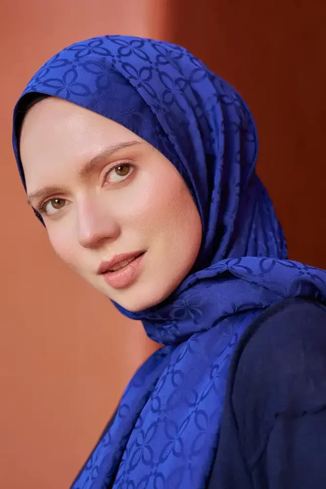 Timeless Koleksiyonu Yonca Desen - Lacivert - MADAME POLO