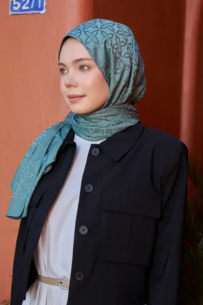 Timeless Koleksiyonu Yonca Desen - Mint - MADAME POLO