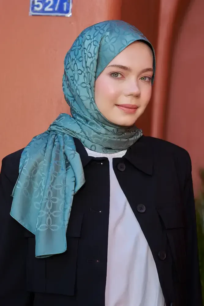 Timeless Koleksiyonu Yonca Desen - Mint - MADAME POLO