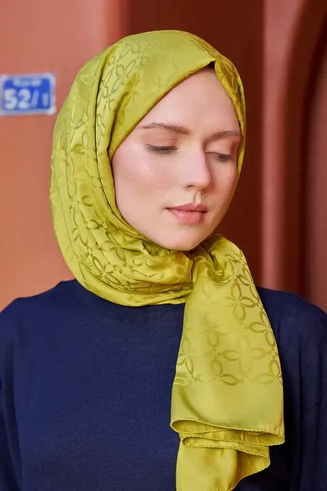 Timeless Koleksiyonu Yonca Desen - Olive - MADAME POLO