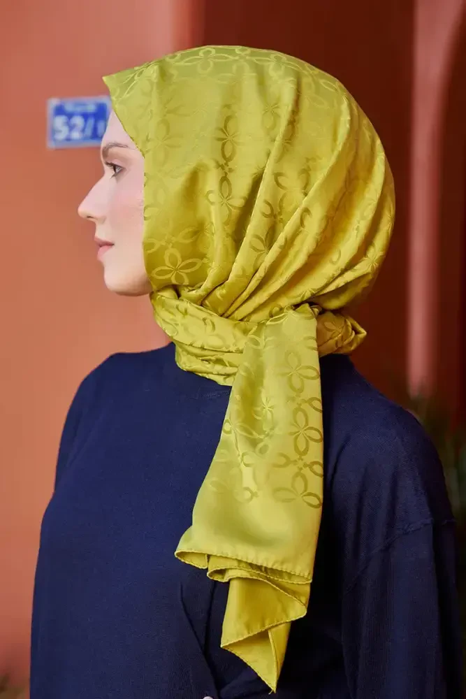 Timeless Koleksiyonu Yonca Desen - Olive - MADAME POLO