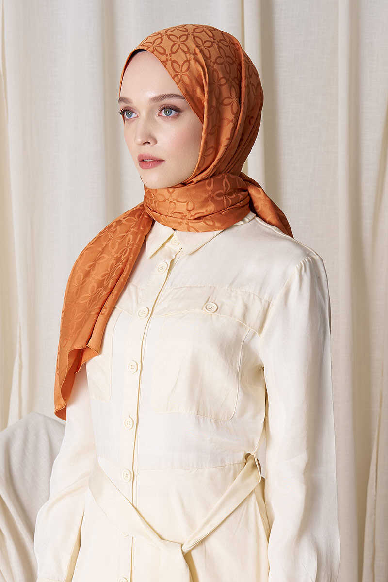 Timeless Koleksiyonu Yonca Desen - Şeftali - MADAME POLO