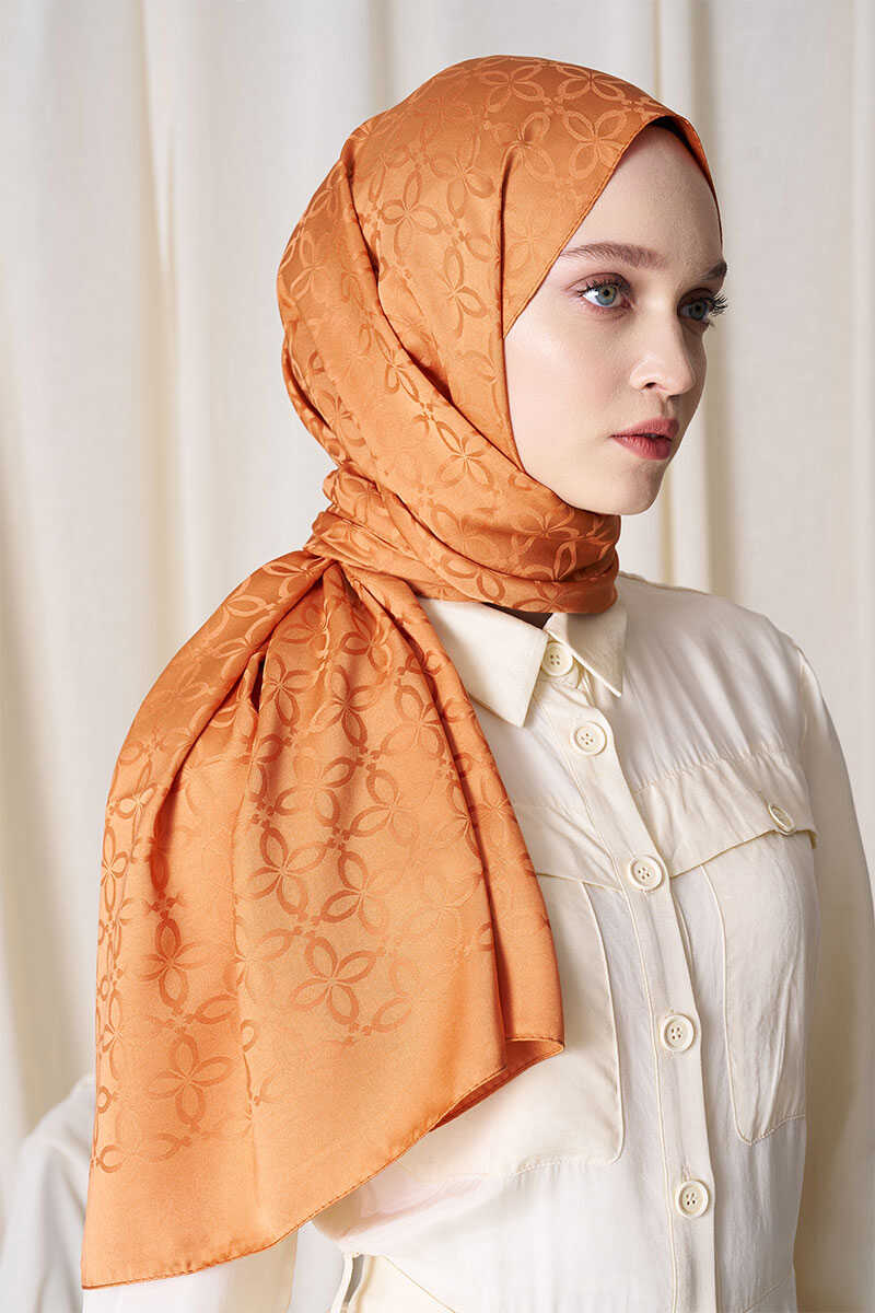 Timeless Koleksiyonu Yonca Desen - Şeftali - MADAME POLO