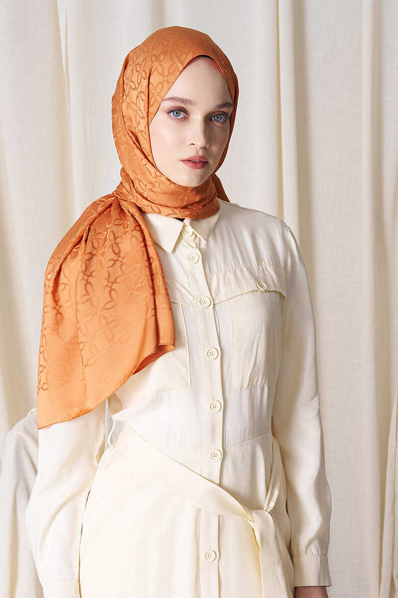 Timeless Koleksiyonu Yonca Desen - Şeftali - MADAME POLO