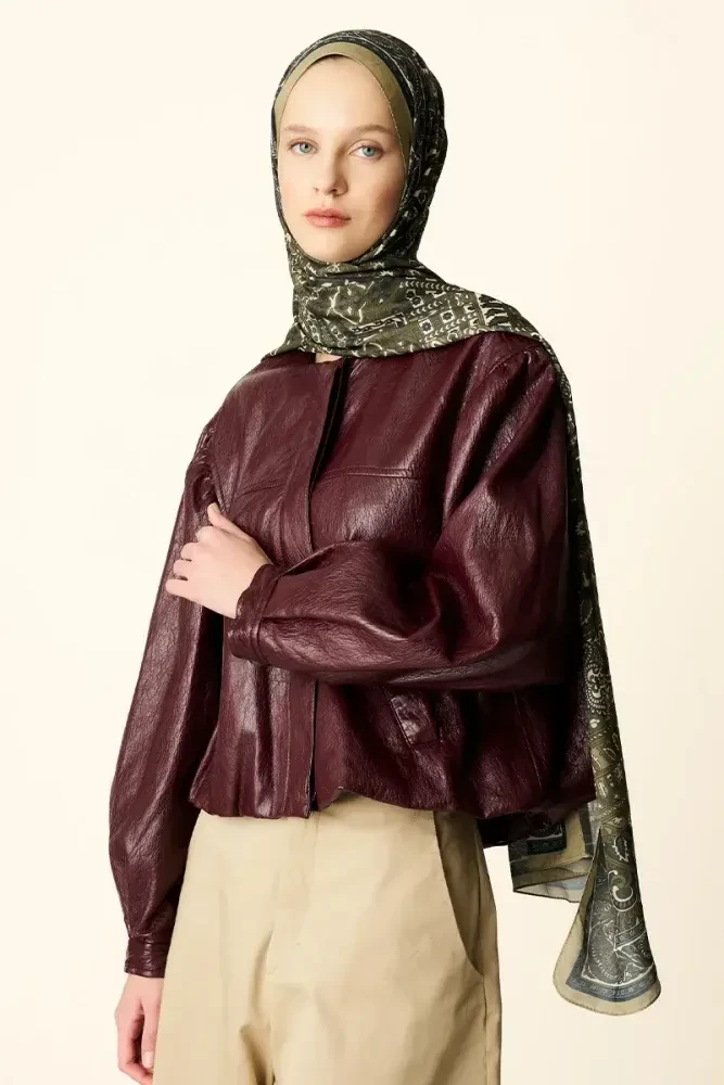 Yekta Desenli Pamuk Dokulu Şal - Yeşil - 3