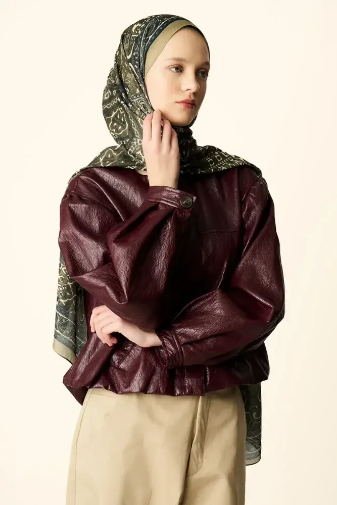 Yekta Desenli Pamuk Dokulu Şal - Yeşil - MADAME POLO